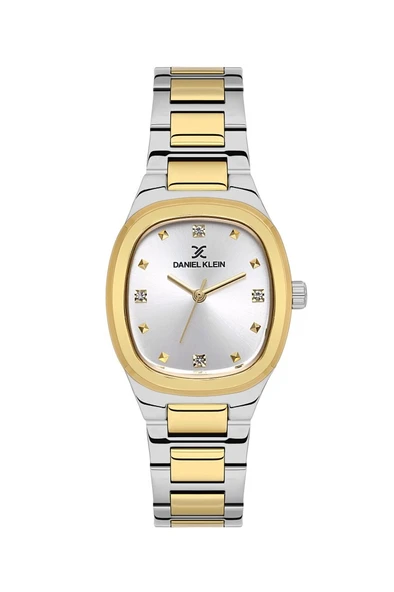 Daniel Klein DK.1.13955-4 Kare Kadran Taşlı Tasarım 3 Atm Suya Dayanıklı Takvimli Metalik-Altın Renk Kadın Kol Saati ürün görseli 1
