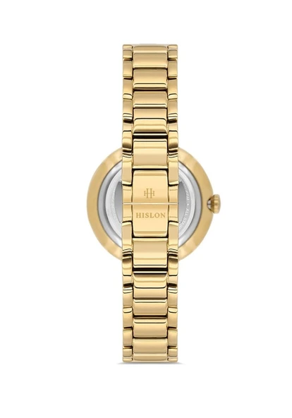 Hislon QL162G-09SG Sedef Kadranlı Çelik Kordon Çelik Kasa 3 ATM Suya Dayanıklı Altın Renk Kadın Kol Saati - Resim 3