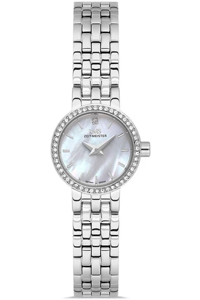 RMS Zeitmeister RMS.1.AG1602.01 Minimal Taşlı Tasarım Safir Camlı Çelik Kordon Çelik Kasa 5 ATM Suya Dayanıklı Metalik Renk Kadın Kol Saati ürün görseli 1