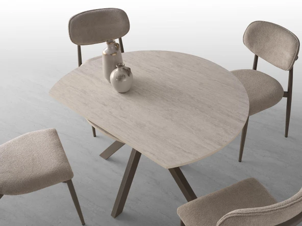 Nova Polo Yuvarlak Açılır Mutfak Masa Sandalye Takımı 70x120cm - Resim 2