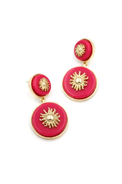 Güneş Küpe - Pembe - 2