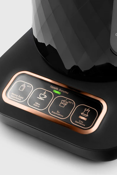 Karaca Çaysever Robotea Pro Quartz 4in1 Konuşan Otomatik Çay, Su ve Filtre Kahve Demleme Makinesi Copper - Resim 6