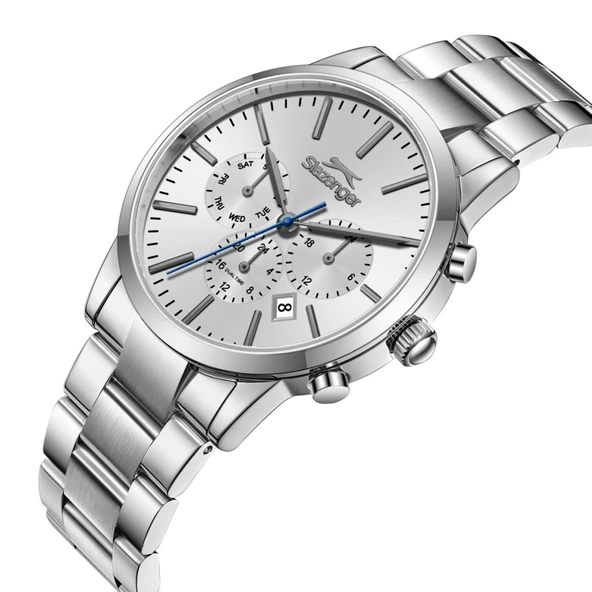 Slazenger SL.09.2545.2.04 Çelik Kordon Çelik Kasa 10 ATM Suya Dayanıklı Metalik Renk Erkek Kol Saati - 2