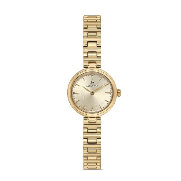 Momentus CW313G-08SG Çelik Kasa 3 ATM Su Geçirmez Altın Renk Kadın Kol Saati ürün görseli 1