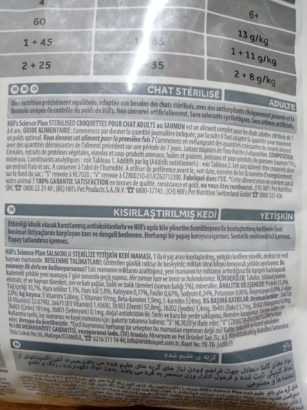 Hills Sterilised Kısırlaştırılmış Somonlu Kedi Maması 1,5 Kg - 3