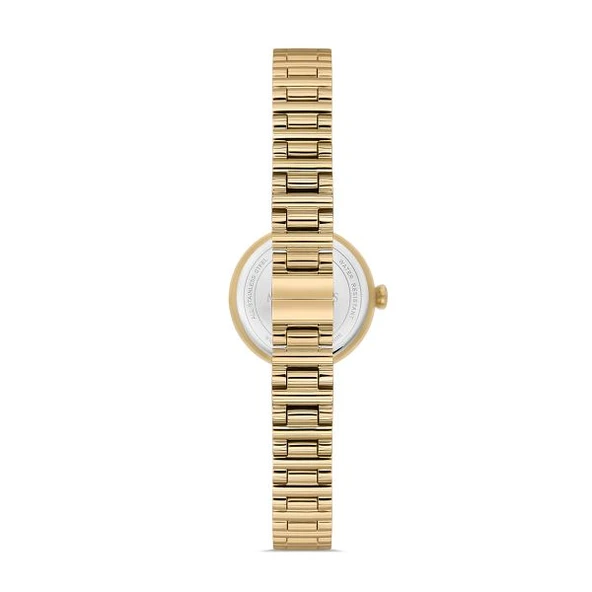 Momentus CW313G-08SG Çelik Kasa 3 ATM Su Geçirmez Altın Renk Kadın Kol Saati - Resim 3