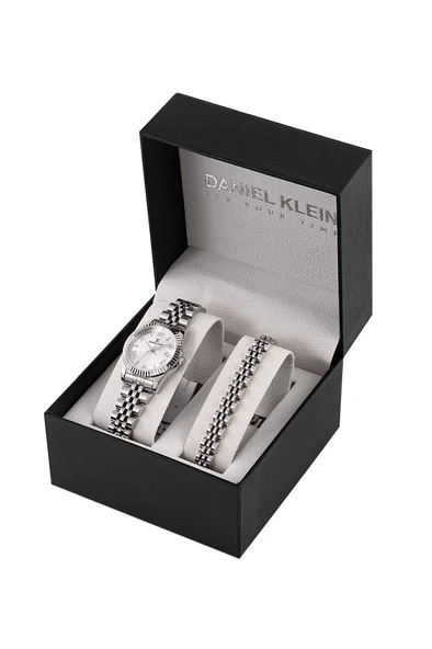 Daniel Klein DKE.1.10888-1 Bombeli Takvim Tarih ve Gün Göstergeli Bileklikli Metalik Renk Kadın Kol Saati