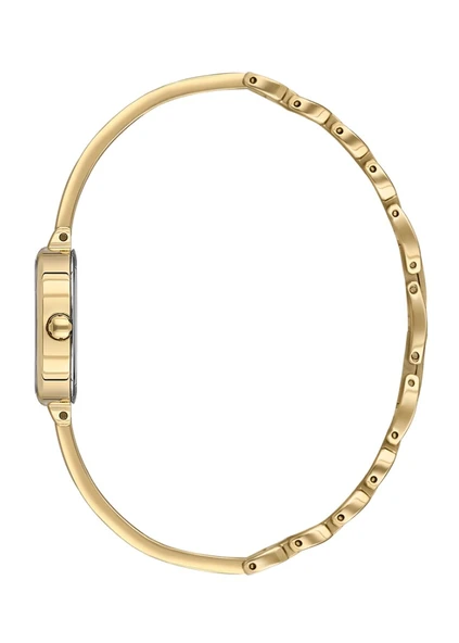 Essence D1222.140 Kare Kadran Metal Kordon Metal Kasa 3 ATM Suya Dayanıklı Altın Renk Kadın Kol Saati - Resim 2