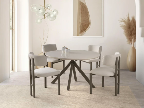 Nova T Yuvarlak Açılır Mutfak Masa Sandalye Takımı 70x120cm ürün görseli 1