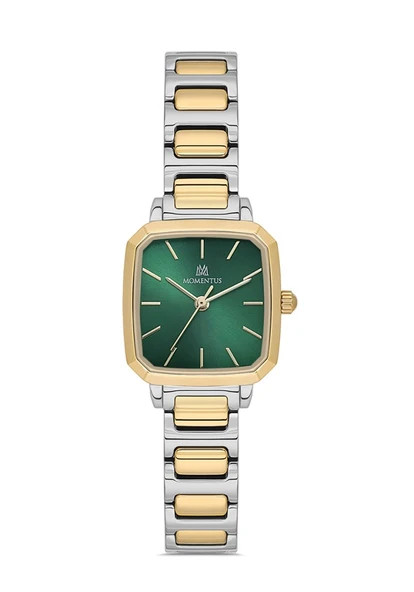 Momentus CW321G-15TG Kare Kadranlı Çelik Kordon Çelik Kasa 3 ATM Suya Dayanıklı Metalik-Altın Renk Kadın Kol Saati ürün görseli 1