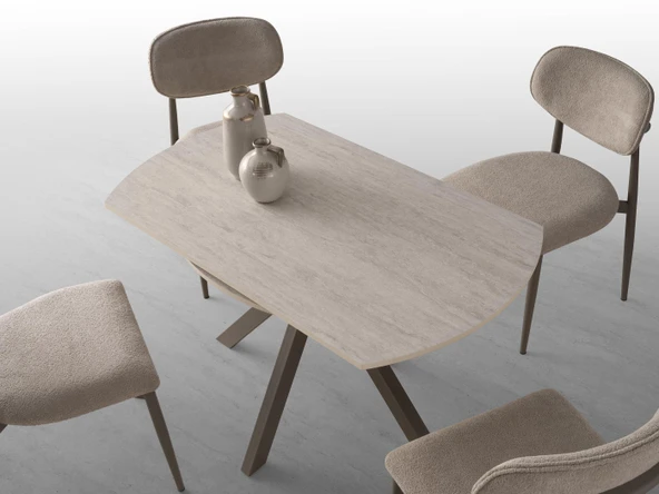 Nova T Yuvarlak Açılır Mutfak Masa Sandalye Takımı 70x120cm - Resim 3