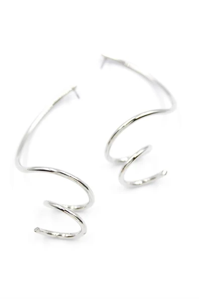 Kıvrımlı Küpe - Gümüş - 2