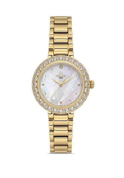 Hislon QL162G-09SG Sedef Kadranlı Çelik Kordon Çelik Kasa 3 ATM Suya Dayanıklı Altın Renk Kadın Kol Saati ürün görseli 1