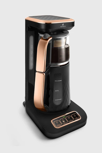 Karaca Çaysever Robotea Pro Quartz 4in1 Konuşan Otomatik Çay, Su ve Filtre Kahve Demleme Makinesi Copper - Resim 2