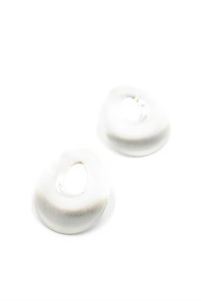 Metal Plaka Küpe - Gümüş