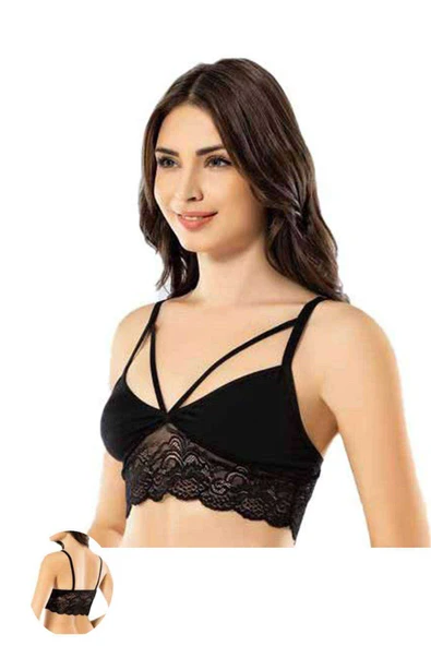 Kota 3 Adet Siyah Dantelli Büstiyer - 2