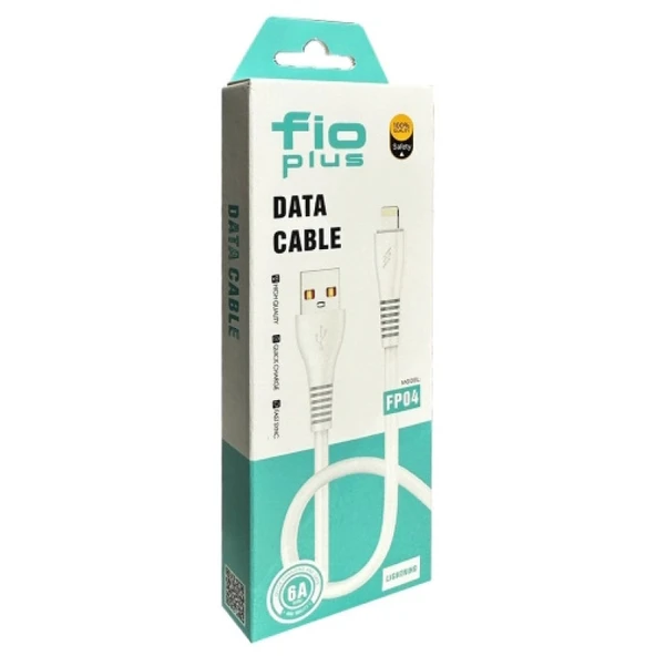 Fio Plus FP04 Lightning Apple Hızlı Şarj Özellikli Akım Koruyuculu Şarj ve Data Kablosu 6A - Resim 2