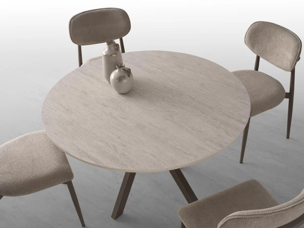 Nova Polo Yuvarlak Açılır Mutfak Masa Sandalye Takımı 70x120cm - Resim 4