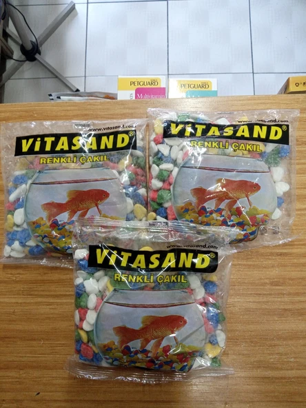 AKVARYUM KALIN TANELİ RENKLİ ÇAKIL X 3 PAKET