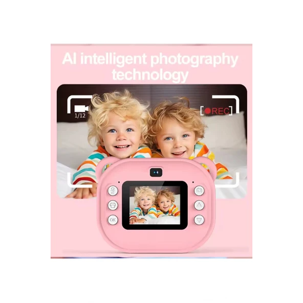 Dijital Video Kayıt Fotoğraf Çocuk Kamerası Anlık Termal Resim Kağıt Baskılı Vtn-09 - Resim 4