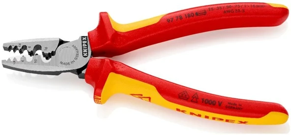 KNIPEX VDE 1000 Volt Elektrikçi Kablo Pabuç Sıkma Pensesi (9778180) - Resim 2