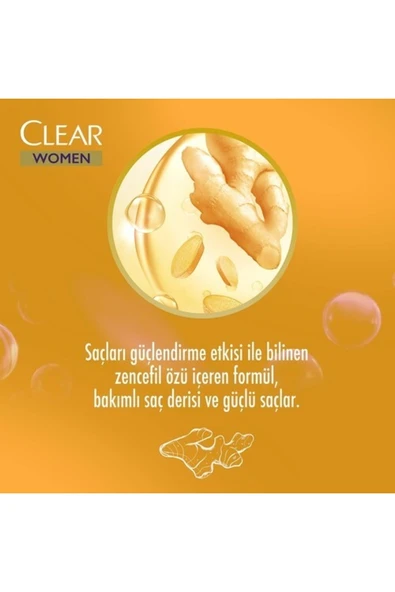 Clear Women Saç Dökülmesine Karşı Şampuan Zencefil 350 ml - Resim 7