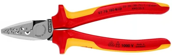 KNIPEX VDE 1000 Volt Elektrikçi Kablo Pabuç Sıkma Pensesi (9778180) - Resim 3