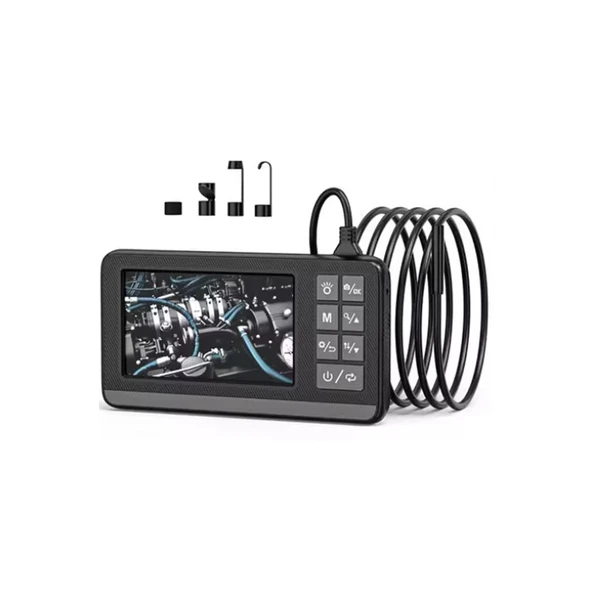 Ekranlı Çift Kameralı 10 Mt Sert Kablo Endoskop Kamera 8 Mm 4.3 Inc Hafıza Kart Destekli - 7