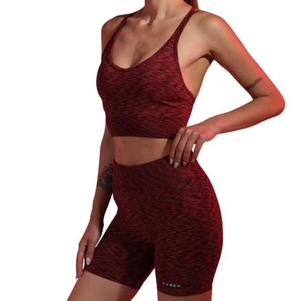 Tayt Crop Takım-Kırmızı - 2