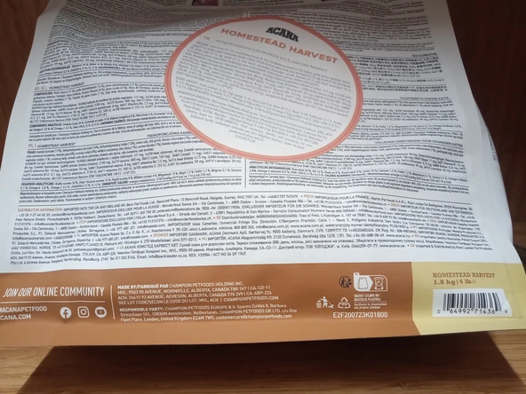 ACANA Homestead Harvest Yetişkin Kedi Maması 1,8kg - 4