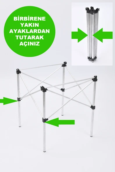 Exent 50x70 cm Kamp Masası Katlanabilir Masa, Piknik Masası, Siyah Taşıma Çantalı-MAVI - 3