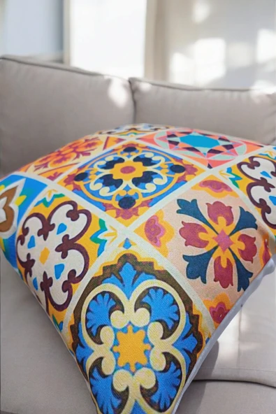 Modern Tarz Dijital Baskılı 4’lü Dekoratif Kırlent Kılıfı Seti, Şık ve Renkli Tasarımlar - Resim 4