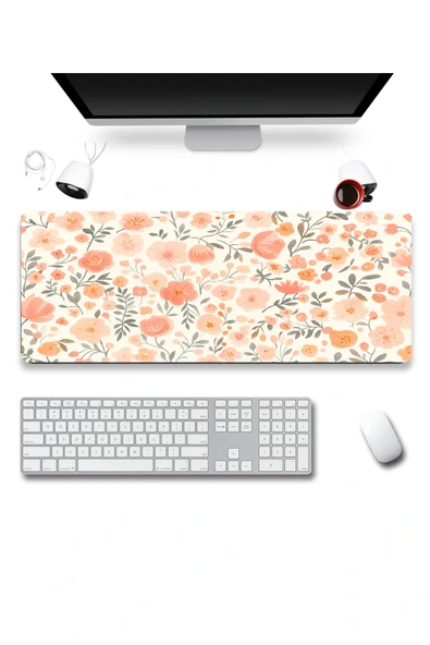 SonicTouch Nar Çiçeği Rüyası Dikişsiz Pürüzsüz Sıvı Geçirmez XXL Gamer Ofis Klavye Mousepad 40x90cm - Resim 2