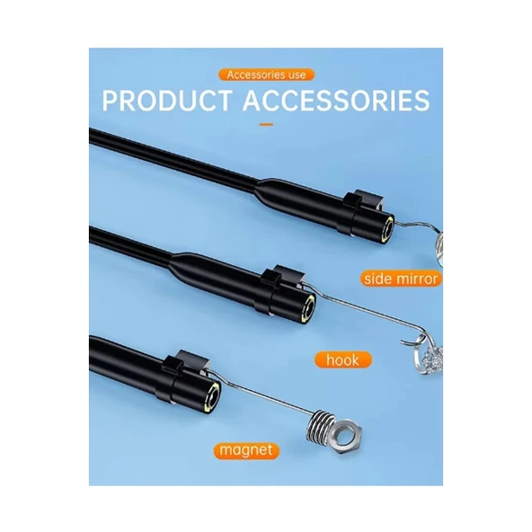 5 Metre Endoskop Yılan Video Kamera Ios Ve Android Uyumlu Led’li 8 Mm Sert Kablo 2mp - 3