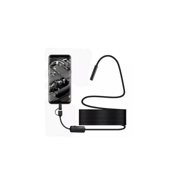 Endoskop Yılan Video Kamera Led’li 5 Metre 7 Mm Sert Kablo Yüksek Kaliteli Stereo - 11