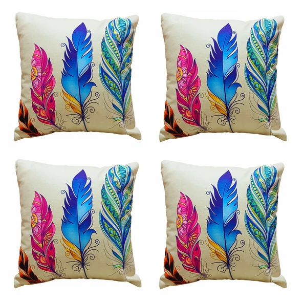 Modern Tarz Dijital Baskılı 4’lü Dekoratif Kırlent Kılıfı Seti, Şık ve Renkli Tasarımlar ürün görseli