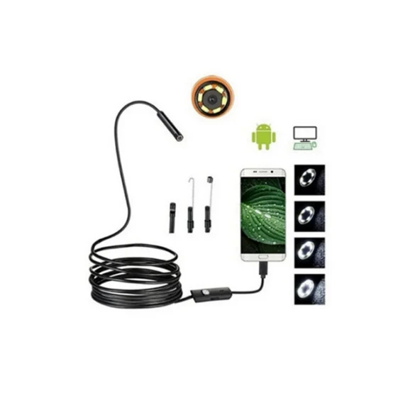 Endoskop 3 İn 1 Yılan Kamera Usb Micro Usb Type-c 20 Metre Sert Kablo - 2