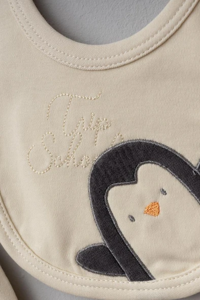 Bebitof %100 Pamuk Arabalı Penguen Desenli 10 Parça Kutulu Yenidoğan Hastane Çıkısı Seti BBTF.TRN.10094 - 4