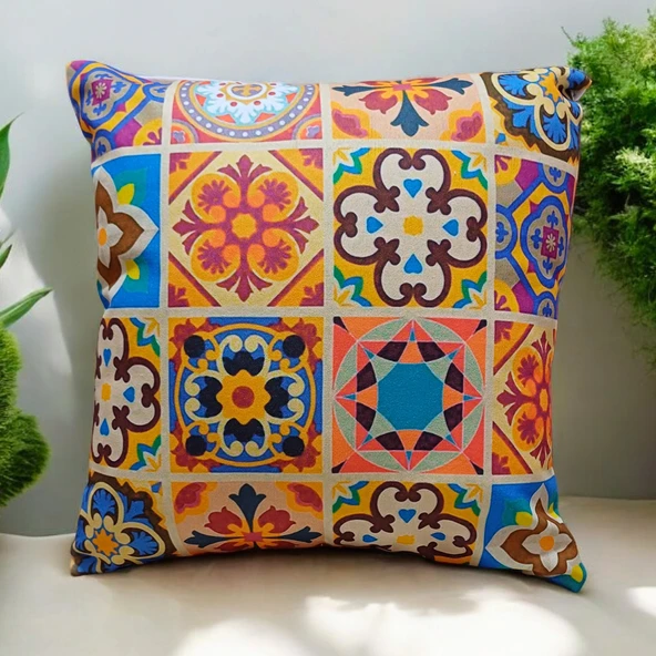 Modern Tarz Dijital Baskılı 4’lü Dekoratif Kırlent Kılıfı Seti, Şık ve Renkli Tasarımlar - Resim 2