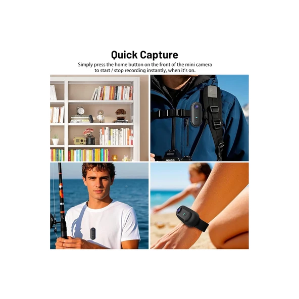 Mini Wıfı Aksiyon Kamerası 1080p Taşınabilir Vücut Kamerası Giyilebilir Video Kaydedici Ipx7 Su Geçirmez - 4