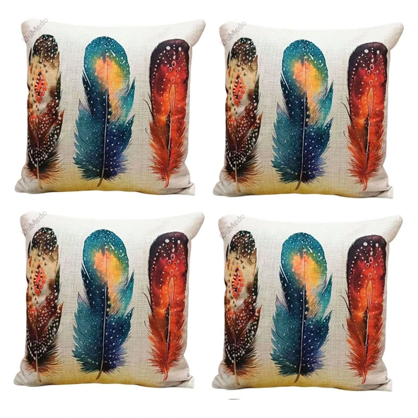 Modern Tarz Dijital Baskılı 4’lü Dekoratif Kırlent Kılıfı Seti, Şık ve Renkli Tasarımlar ürün görseli