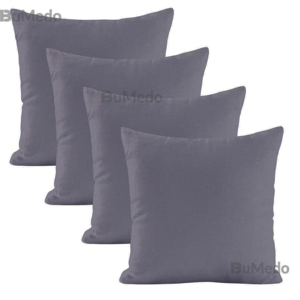 Modern Tarz Düz Renkli 4’lü Dekoratif Kırlent Kılıfı Seti Şık Yumuşak Dokulu ve Zarif Tasarım - Resim 2