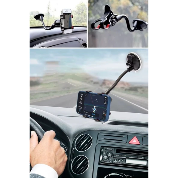 Buffer® Akrobat Cama Sabitlenen Güçlü Vakumlu 360 Derece Dönen Tüm Modellere Uyan Oto Telefon Tutucu - 8