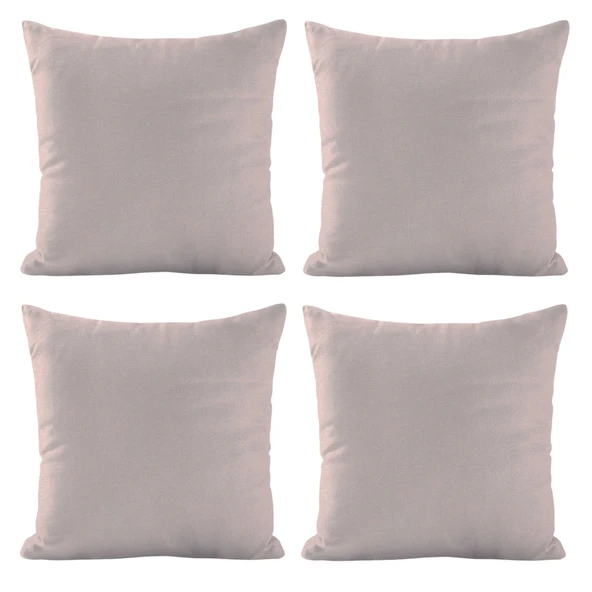 Modern Tarz Düz Renkli 4’lü Dekoratif Kırlent Kılıfı Seti Şık Yumuşak Dokulu ve Zarif Tasarım