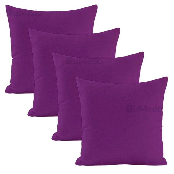 Modern Tarz Düz Renkli 4’lü Dekoratif Kırlent Kılıfı Seti Şık Yumuşak Dokulu ve Zarif Tasarım - Resim 2