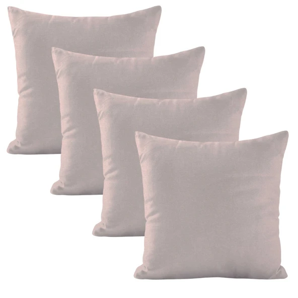 Modern Tarz Düz Renkli 4’lü Dekoratif Kırlent Kılıfı Seti Şık Yumuşak Dokulu ve Zarif Tasarım - 2