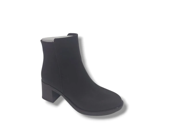 Zerhan 1499 Kadın Koyu Kahve Fermuarlı Kalın Topuklu Bot - Resim 4