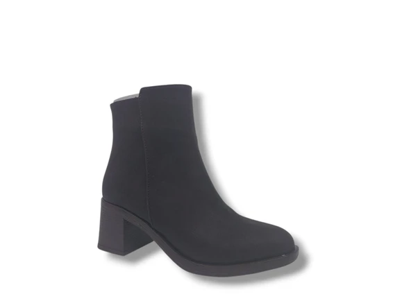 Zerhan 1499 Kadın Koyu Kahve Fermuarlı Kalın Topuklu Bot - Resim 2