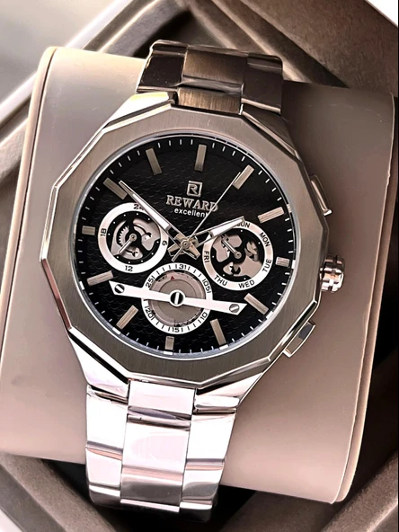 Reward Çelik Kordon İç Fonksiyonlar Aktif 5 Atm Suya Dayanıklı Erkek Kol Saati VS.BLKT.0513 ürün görseli