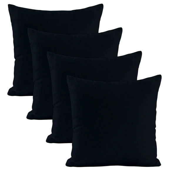 Modern Tarz Düz Renkli 4’lü Dekoratif Kırlent Kılıfı Seti Şık Yumuşak Dokulu ve Zarif Tasarım - Resim 2